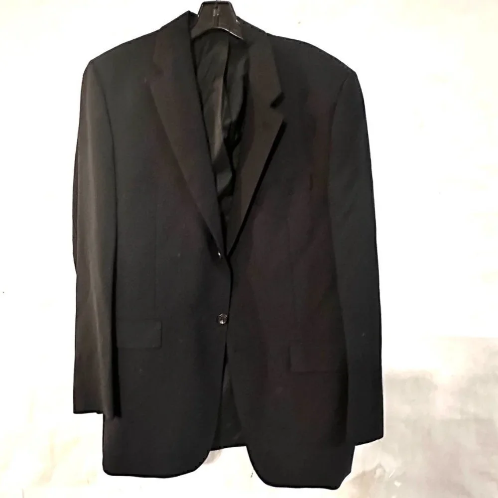 RalpH Lauren Black Blazer Sport Coat Jacket 44R  Wool Sports Size 44